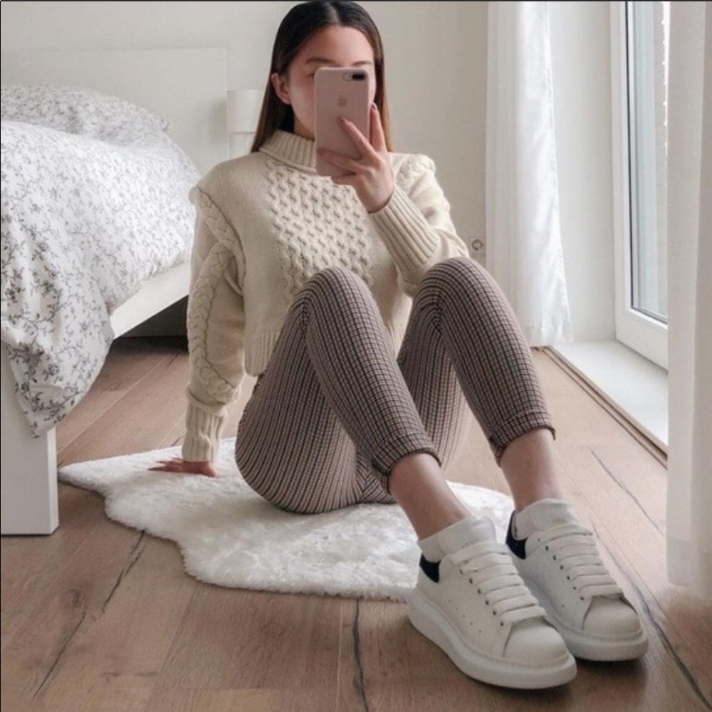ZARA SHOULDER PAD KNIT SWEATER WOOL BLEND - Picture 7 of 10